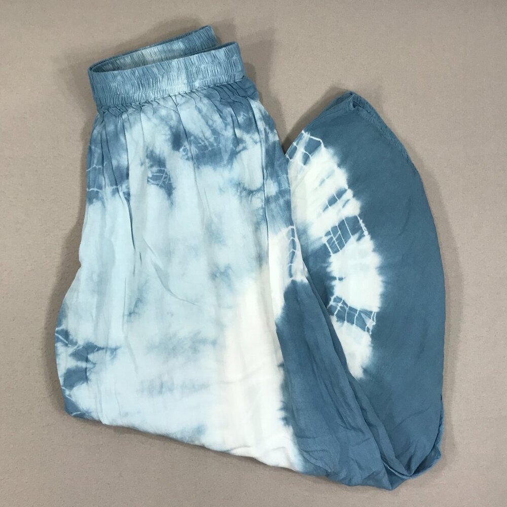 Earthbound Trading Pants Womens Small Blue Tie Dye Pull On Stretch Wide Leg Open